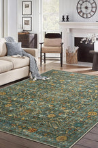 Keen Home Design 6x9 Rug - Machine Washable Area Rug with Non-Slip Backing, Ideal for Living Room, Dining Room, Bedroom - Vintage, Easy Clean, Durable, Low Pile Rug - (6' x 9')
