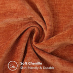 decorUhome Spring Chenille Soft Cozy Throw Pillow Covers 18x18 Set of 2, Modern Farmhouse Boho Velvet Decorative Pillow Cases with Stitched Edge for Couch Sofa Bed Home Decor, Rust