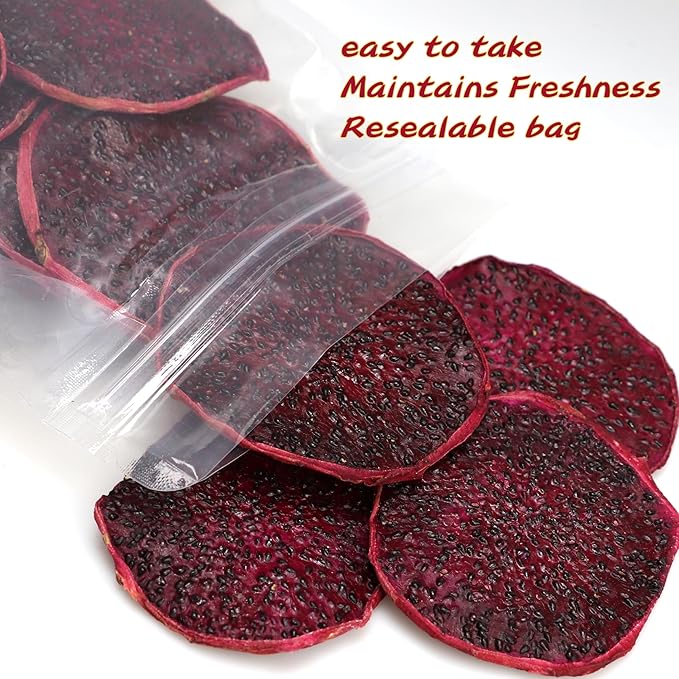 iGAOZM Dried Dragon Fruit Chips,8.8oz/250g,Dehydrated Dragon Fruit Slices,No Sugar added,Soft and Chewy Bulk Dehydrated Dragon Pieces Snacks for Cocktails,Snacks,Garnishing, Baking