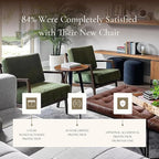 Poly & BARK Verity Fabric Accent Chair – Fabric Armchair with Walnut Wood Frame – Fashion-Forward Lounge Seating for Living Room – Upholstered in Distressed Green Velvet for Modern Style