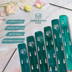 Hosley Set of 6 Wooden Incense Burner Green 10" Long Ideal Gift for Wedding, Aromatherapy, Zen, Spa, Reiki, Meditation