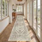 Kitchen Runner Rug Non Slip Washable 2.5x10, Soft Ultra-Thin Entryway Rug Runners for Hallways, Carpet Runner for Living Room,Kitchen, Laundry, Bathroom(Brown,2.5'x10')