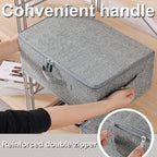 Blanket Bags with Lid, Foldable Underbed Storage Bins, Home Basket Container for Organizing Clothes, Shoes, Pillows, 14.9x10.2x5.9Inches, Grey, 2 Pack