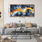 ZHAOSHOP Abstract Wall All Large Black and Gold Wall Decor for Living Room - Home Office Wall Decor With Wooden Frames Size 29" x 59"