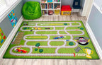 KIDCARPET.COM Race Track Play Mat Rug | Interactive Activity Carpet for Preschool Playroom Toy Car Track, 4' x 6'