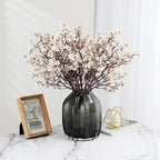 JAKY-Global Babys Breath Fabric Cloth Artificial Flowers 20 Bundle European Fake Silk Plants Decor Wedding Party Decoration Bouquets Real Touch DIY Home Garden (Beige, 20 Bundles)