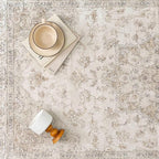 Beige Area Rug 9x12 Washable Vintage Carpet for Living Room Bedroom Large Soft Retro Low Pile Thin Indoor Rug Non Slip Oriental Medallion Floor Cover for Dining Room Office