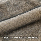 FUTEI Apricot Decorative Throw Pillow Covers 18x18 Inch Set of 2,Soft Faux Raccoon Fur Textured Cushion Case,Modern Home Luxurious Decor for Couch Bed Living Room