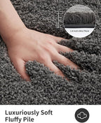 ILANGO Dark Gray Bathroom Rugs 70" × 24" Non Slip & Super Absorbent Thick Soft, Washable Bath Carpet Runner for Floor, Microfiber Plush Shaggy Bath Mats with Rubber for Bedroom Bathtub Shower Room