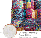 Codi Boho Floor Pillow, Large Meditation Cushion for Adults, Square Pillows Seating for Yoga Living Room Tatami Sitting Home Decor, Memory Foam Added, 22x22 Inch, Multi Patchwork