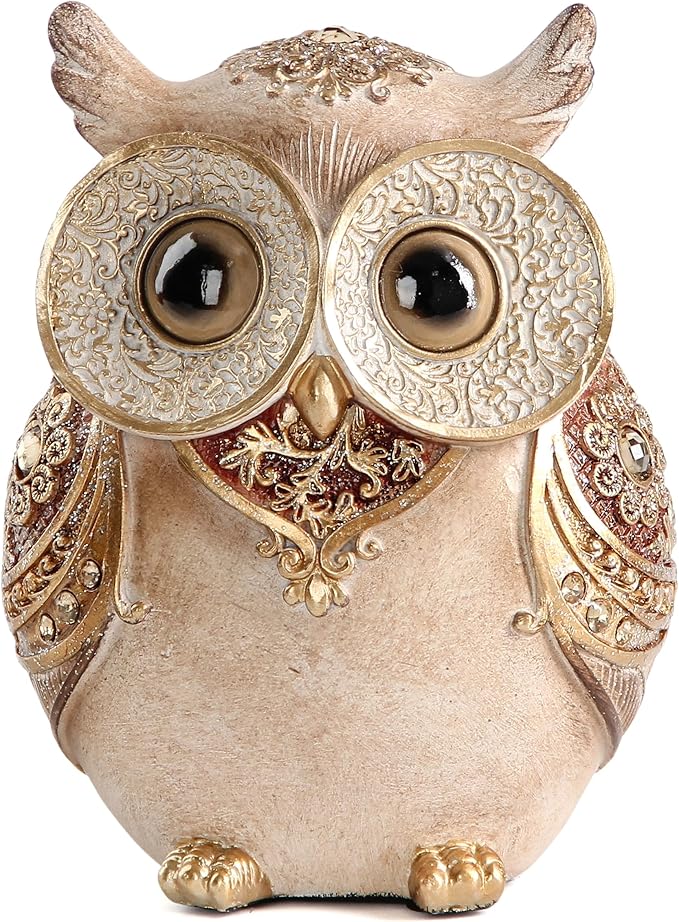 Owl Statue for Home Decoration for Shelf Bookshelf OfficeTable Indoor Decor Accents Adorable Big Eye Owl Statues and Sculptures Animal Owls Gift for Bird Lover Cute Figurine