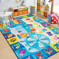 Chicrug Educational Kid Area Rug for Playroom, 5x7 Feet TPR Non Slip Kids Classroom Carpet Rug for Learning ABC Animal, Shape Color Fruit, Washable Play Mat Rug for Children Nursery Toddler Room Decor