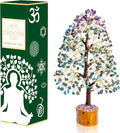 Amethyst & Turquoise Gemstone Tree, Crystal Tree of Life, Feng Shui Bonsai, Money Tree, Healing Tree - Home Decoration, Good Luck Figurine, Gem Tree for Positive Energy, Chakra Tree of Life, Gift