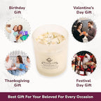 Crystal Vibe Jasmine Scented Candle with Clear Quartz Crystals and Jasmine Petals for Aromatherapy Mditation - Attract Abundance - Natural Soy Candle Gifts for Christams Birthdays
