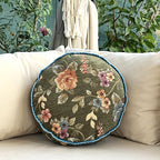 Round Tapestry Decorative Pillow (Mustard, 18" x 3")