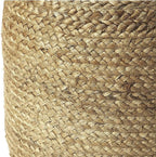 100% Natural Jute Pouf Handmade Braided Ottoman - Farmhouse Rustic Accent Furniture - Footrest Round Bean Bag - for Living Room Bedroom Kids Room (Natural, 16" x 16" x 18")