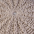 Christopher Knight Home Agatha Knitted Cotton Pouf, Beige Small