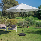 Giantex 49 lbs Patio Umbrella Stand, 20.5 Inch Round Umbrella Base for 1.5'' or 1.9'' Diameter Pole, Outdoor Umbrella Holder for Poolside, Backyard, Garden, Market, Imitated Rattan Style, Black