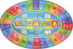 KC Cubs Educational Kids Rug – ABC Alphabet, Seasons, Months & Days Learning Mat – Soft Interactive Carpet for Classroom, Playroom & Bedroom 3x5 Oval