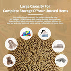 HOMBYS Unstuffed Ottoman Pouf Cover, 100% Cotton Handmade Knitted Ottoman Pouf Cover Round Foot Stool, Floor Bean Bag Chair, Foot Rest Storage for Living Room Bedroom, Ginger(Cover ONLY NO Filler)