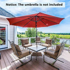 Giantex 50 lbs Umbrella Base - 24 inch Square Umbrella Stand with 2 Rollers, Heavy Duty Steel Umbrella Base Weight for 1.6''-1.9'' Poles, 2 Knobs, Patio Umbrella Base Holder for Garden Deck Poolside