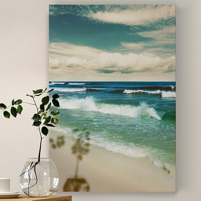Renditions Gallery Canvas Nature Wall Art Paintings & Prints Romantic Enchanting Beach Glam Modern Artwork Wall Hanging Decorations for Bedroom Living Room Office Kitchen - 12"x18" LT06