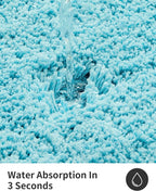 ILANGO Teal Bathroom Rugs 48" × 24" Non Slip & Super Absorbent Extra Thick Soft, Washable Bath Mat for Floor, Microfiber Plush Shaggy Bath Rug with Rubber for Bathtub Shower Room Sink