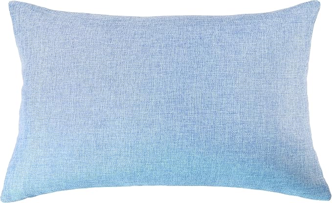 Aiking Home Woven Fine Faux Linen Throw Pillow Cover, Size 12"x18", Slate Blue