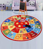 Furnish my Place 745 ABC with Animal ABC Area Rug for Kids | Educational Alphabet | Animals Children Rug | Contemporary Design | Multicolor (7' 10" Round)