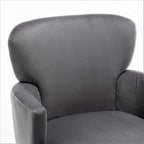 Trendy Velvet Accent Chair with Gold Metal Legs, Upholstered Armchair for Small to Mid-Size Spaces, Modern Living Room, Bedroom, Vanity Desk and Entryway, Grey