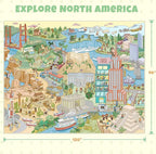 Large 8x10 Kids Rug – North America Geography Carpet with Landmarks, Wildlife & U.S. Presidents – Giant Educational Play Mat for Homeschool, Daycare, Classroom, or Pretend Play Area
