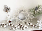 Huashen 24 Inch Winter Front Door Wreath Pearl White Berry Wreath Winter Wreaths for Front Door, Fireplace, Mantel, Xmas Christmas Décor