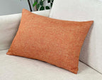 Aiking Home Woven Fine Faux Linen Throw Pillow Cover, Size 12"x18", Orange