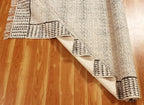Kilim Rug 10x18 Area Rug Gray & Beige Cotton Dhurrie Geometric Thick 0.19 inches Stone Easy Washable Rug Hand Wash Cotton Carpet Flatweave Rug Indoor Outdoor Rugs for Living Room, Bedroom