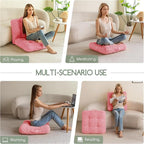 Washable Floor Pillow Cushion for Adults, Meditation Cushion Pillow, Large Square Floor Sitting, Removable Tufted Corduroy Cover, for Tatami Living Room or Yoga, 22x22 Inch, 2Pack, Machine Washable