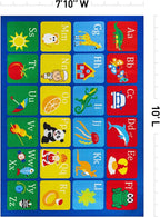 Rugshop Kids Alphabet Educational Learning High Traffic Living Room,Bedroom,Kitchen, Home Office Non Slip Area Rug 7'10" x 10' Multi