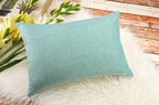 Aiking Home Woven Fine Faux Linen Throw Pillow Cover, Size 12"x18", Aqua