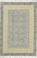 Kilim Rug 3' Square Rug Beige & Black Cotton Dhurrie Oriental Thick 0.19 inches Stone Easy Washable Rug Hand Wash Cotton Carpet Flatweave Rug Indoor Outdoor Rugs for Kitchen, Bedside, Enterway
