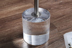 Clear Acrylic End Table,Side Table,Brushed Silver Metal,Round,for Office, Living Room and Bedroom,Easy Assembly,12x12 inch，21.3 inch high