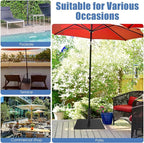 HAPPYGRILL 20” Patio Umbrella Base, 35 LBS Square Outdoor Market Umbrella Base Stand with 4 Adjustable Footpads, 1.6”/1.9” Adapters, Tightening Knob, Quick Setup, Weather-proof Umbrella Holder