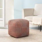 Anji Mountain 100% Handmade & Handcrafted Comfortable Home Décor Pouf Ottoman Footrest for Living Room, Bedroom, Nursery, Kidsroom, Patio Furniture - (20" x 20" x 20" - Teak)