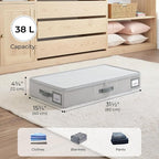 GRANNY SAYS 2 Pack Under Bed Storage, Underbed Organizer with Zipper Lid for Bedroom, Grey Clothing Storage Bins for Blankets, Clothes, Shoes