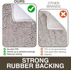 Neater Home Plush Bathroom Rugs 24x17 Thick Chenille Quick Dry Microfiber Absorbent Bath Mat, Soft Bath Rugs, Machine Washable Bathroom Floor Mat for Tub Shower Sink, Home Decor Accessories, Beige