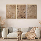 MUDECOR Framed Wall Art Print Set Western Decor Horseshoes Pattern Rustic Neutral Illustrations Modern Art Boho Decorative Colorful Chic for Living Room, Bedroom, Office - 16"x24"x3 NATURAL