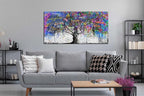 CIRABKY Large Abstract Canvas Wall-Art Bedroom - Colorful Wall Decor - Living Room Wall Art Tree Graffiti Pictures Poster Ready To Hang Size 59" x 29"