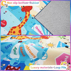 Chicrug Educational Kid Area Rug for Playroom, 6x9 Feet TPR Non Slip Kids Classroom Carpet Rug for Learning ABC Animal, Shape Color Fruit, Washable Play Mat Rug for Children Nursery Toddler Room Decor