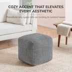 Anji Mountain 100% Handmade & Handcrafted Comfortable Home Décor Pouf Ottoman Footrest for Living Room, Bedroom, Nursery, Kidsroom, Patio Furniture - (20" x 20" x 20" - Gray Maze)