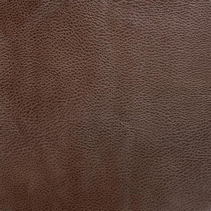 Homepop Decorative Large Square Gold Metal Ottoman | Ottoman Stool for Living Room & Bedroom | Decorative Home Furniture (Brown Faux Leather)
