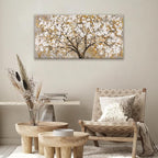Wall Art Gold Tree Of Life Modern Artwork Canvas Painting Tree Pictures Canvas Art Wall Decor For Living Room Bedroom Dining Room Office Home Wall Decor 20"X40"