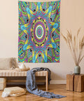 Ambesonne Psychedelic Tapestry, Abstract Unusual with Color and Form Details Hippie Retro, Wall Hanging for Bedroom Living Room Dorm Decor, 60" X 80", Soft Blue